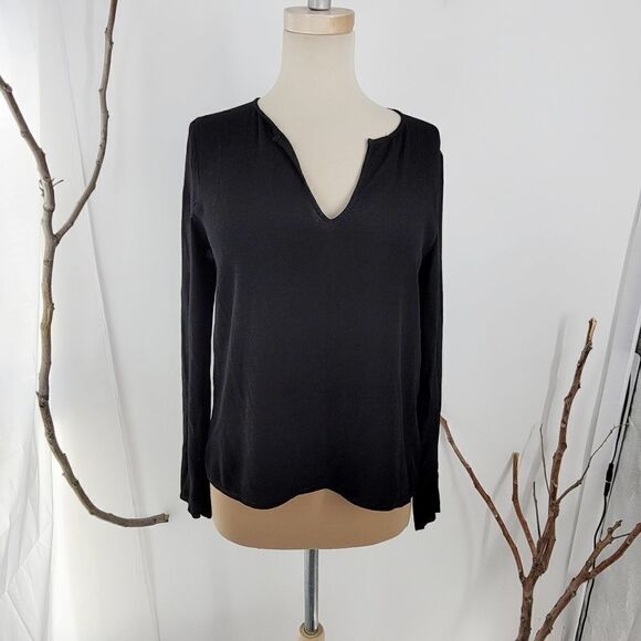 Maje black long sleeved tunic top - Picture 1 of 6